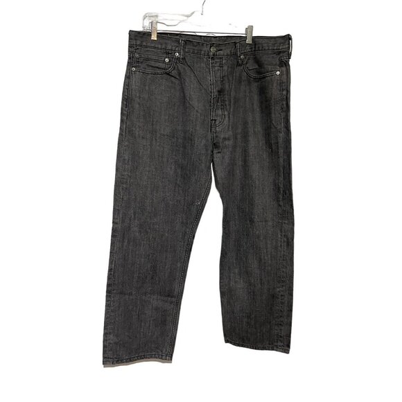 Levi's Men's Regular Fit 562 Straight Leg Button Fly Denim Jeans Black Size 38 - Picture 1 of 5